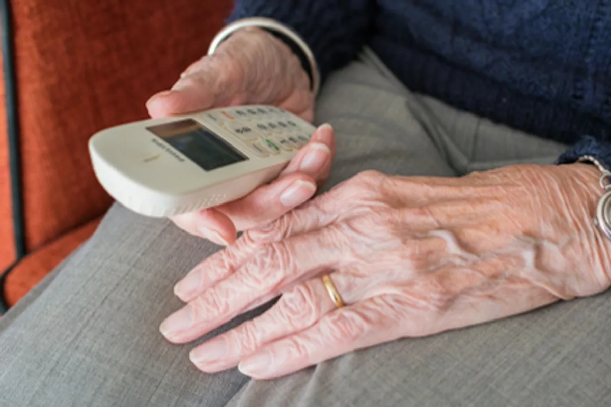 A community services worker on a call